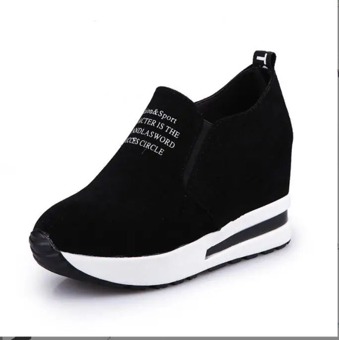 

Sexy New Women High Heels Lady Casual black Red Women Sneakers Leisure Platform Shoes Slip-On Breathable Height Loafers Shoes