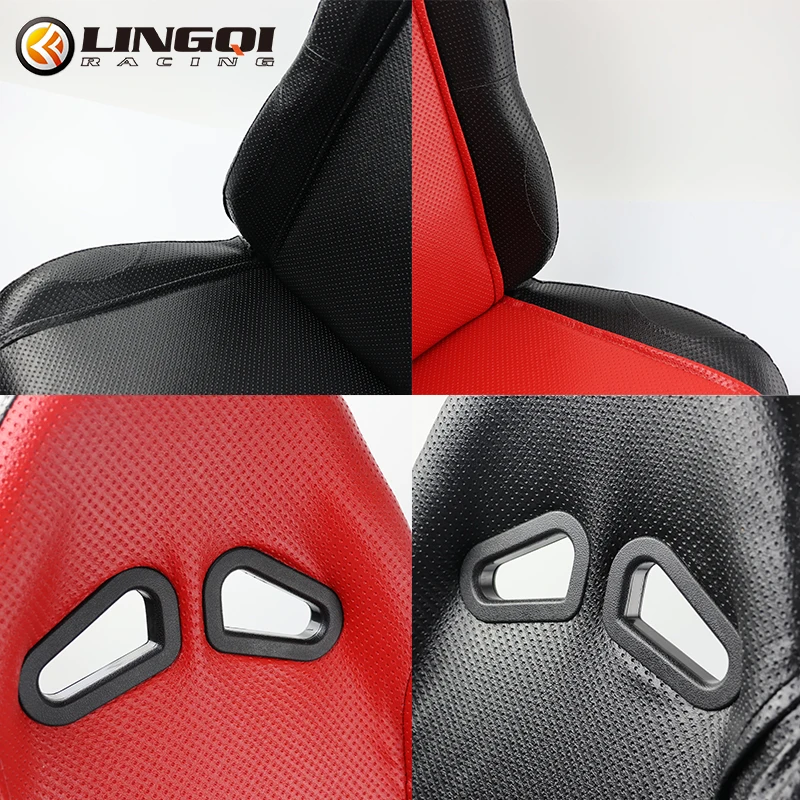 LESQUE Red Black Medium Size Single Seat With Sliding Parts For 4 wheels Go Kart ATV UTV Dirt Bike Quad Buggy Parts Accessories