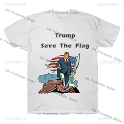 Man Trump Save The Flag I'Ll Be Back Elect Donald Trump 2024 Election T-Shirt Vintage T Shirt Womens Tees Ropa Hombre Unisex