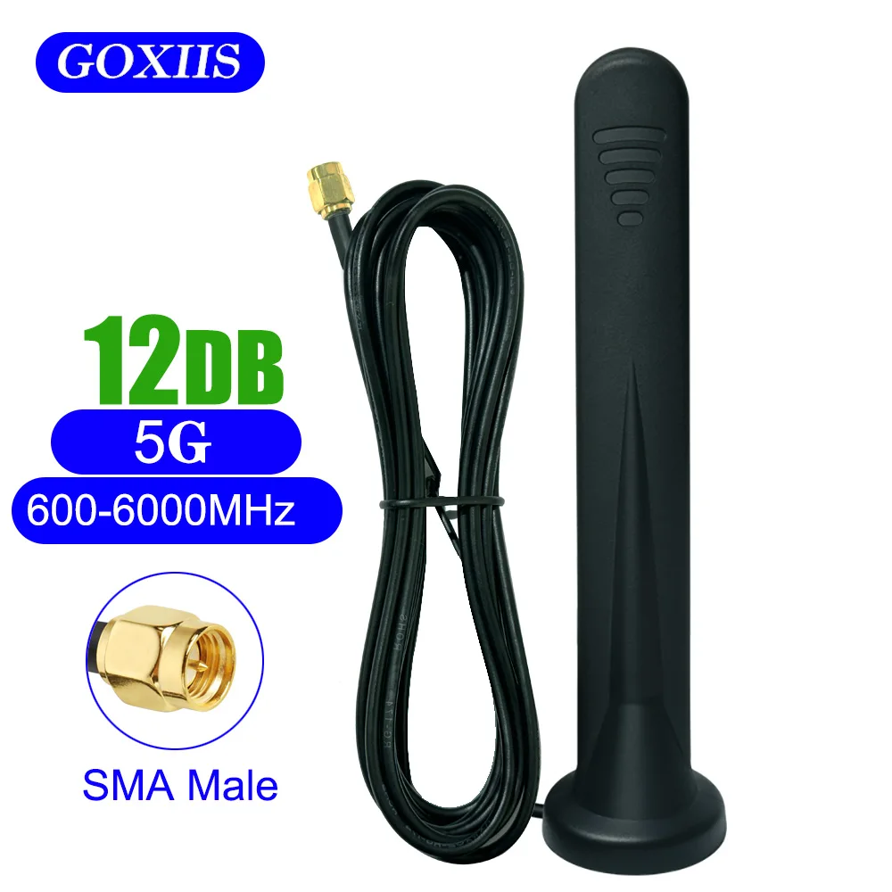 15dBi 5G 4G LTE 3G GPRS GSM Antenna 600-6000MHz Waterproof Magnetic Base Antenna Omni Signal Booster Amplifier