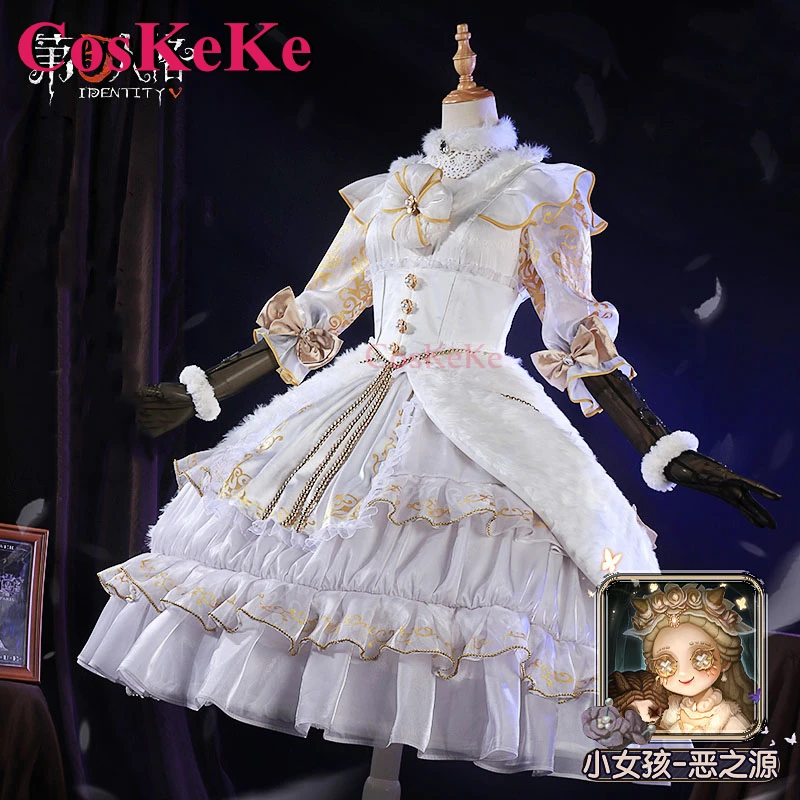 CosKeKe Kleines Mädchen Cosplay Spiel Identität V Kostüm Prime Evils Süßes elegantes formelles Kleid Halloween Party Rollenspiel Kleidung