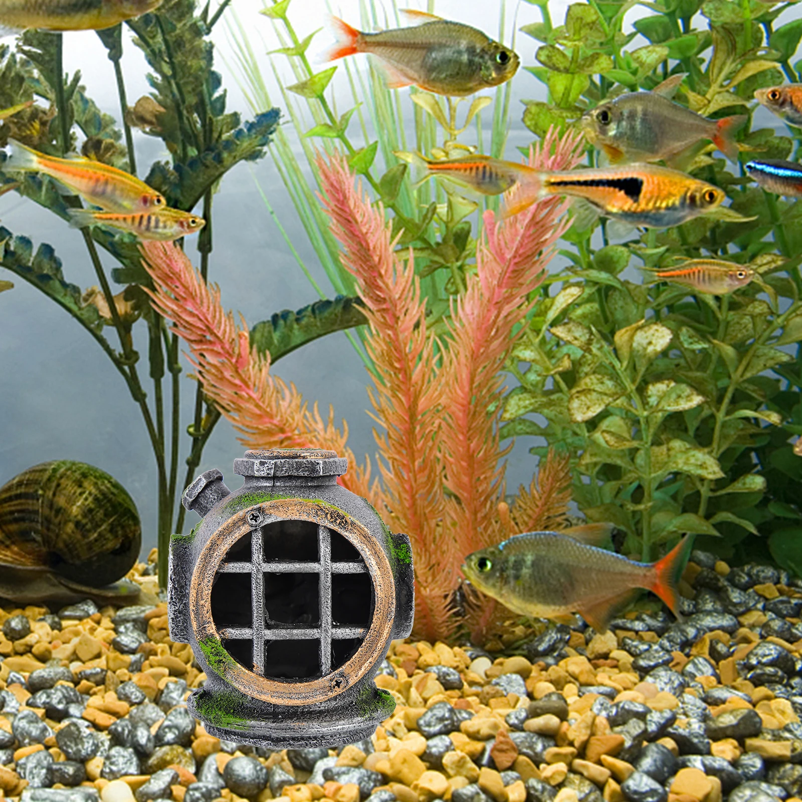 

Resin Fish Hideout Durable Large Aquarium Tank Decor No Pollution Fade Proof Shrimp House L scape nament Underwater