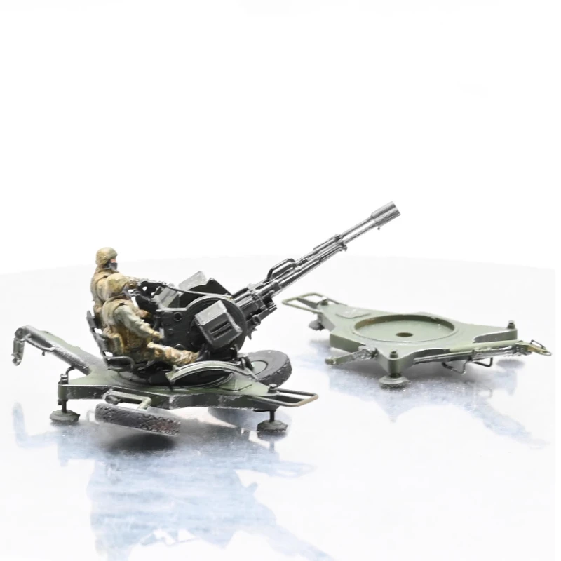 Neues Modell ZU-23-2 im Maßstab 1:72 mit doppeltem Fass, Anti-Flugzeugpistole mit 2 Soldaten, Puppenspielzeug, DIY-Szene, Zubehör-Display