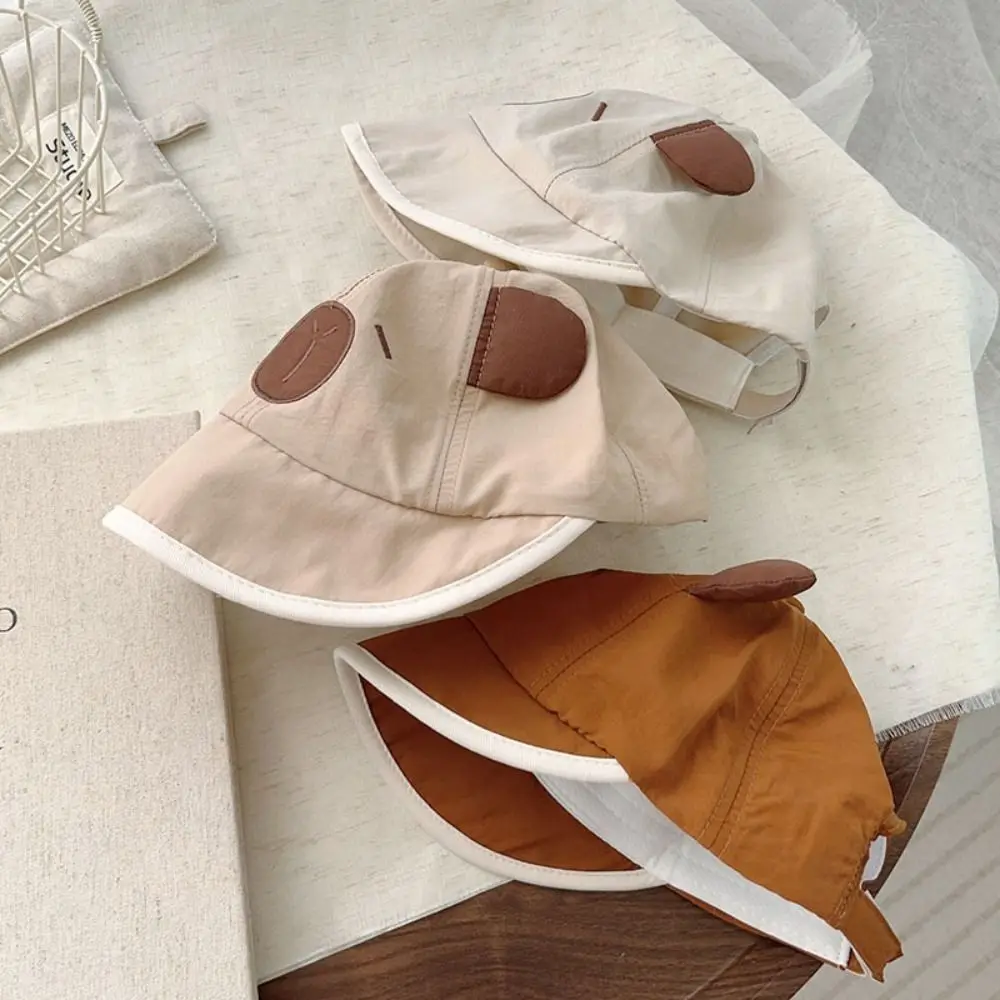 

Fashion Spring Summer Baby Bucket Hat Soft Thin Cute Capybara Newborn Bonnet Short Brim Boys Girls Sunscreen Hat Outdoor
