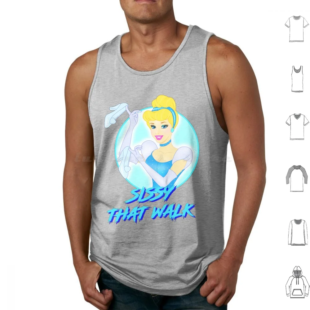 Sissy That Walk Tank Tops Vest Sleeveless Rpdr Rupauls Drag Race Sissy That Walk Princess High Heels Crystal Blonde