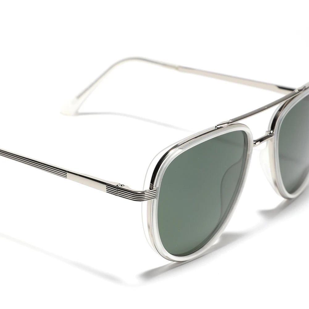 Peekaboo unisex polarized sunglasses for men half metal tr90 retro sun glasses for women summer style green grey brown 2024