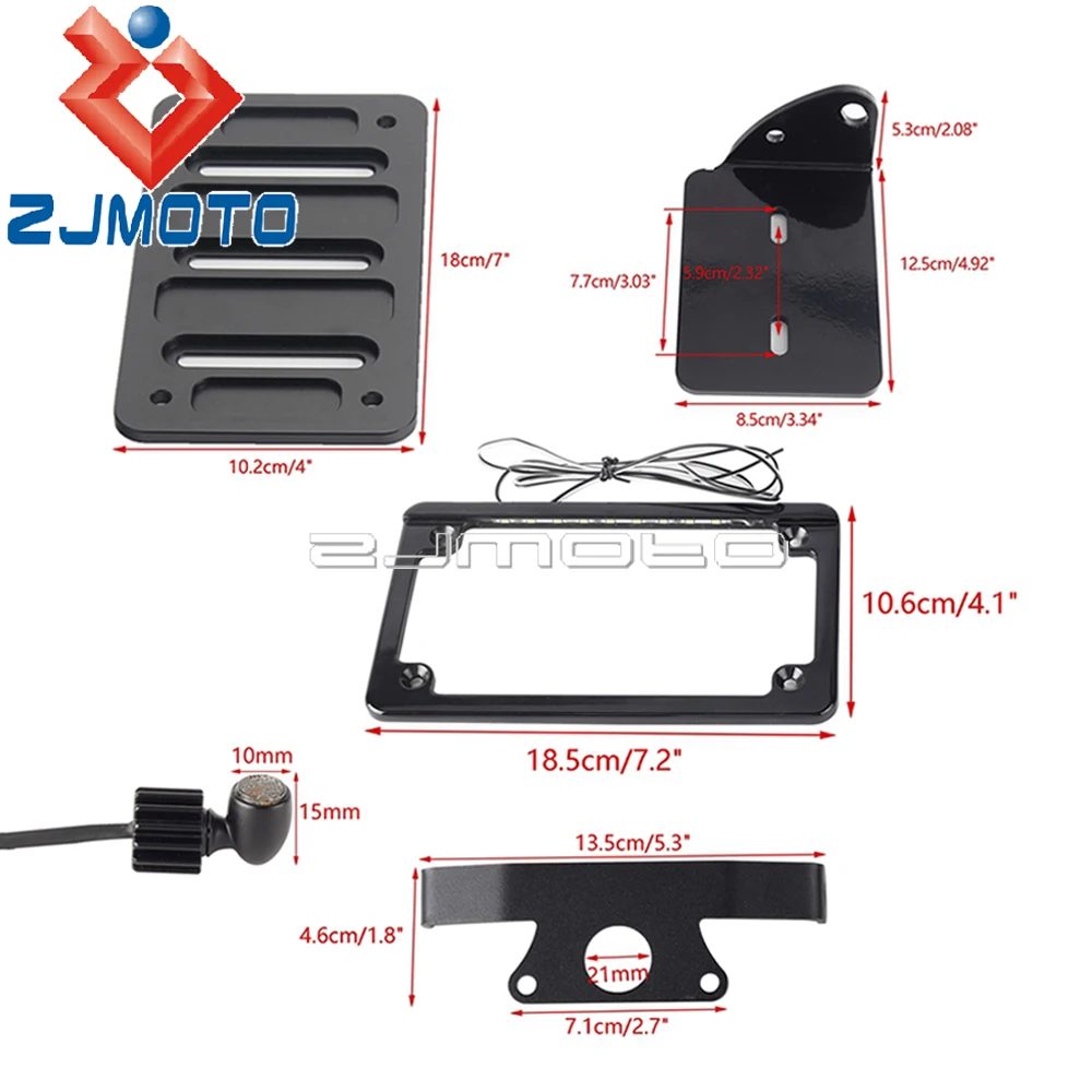 License Plate Bracket w/ LED Lights For Harley Sportster S 1250S RH1250S Motorcycle Mini LED Turn Signal Indicator Brake Blinker