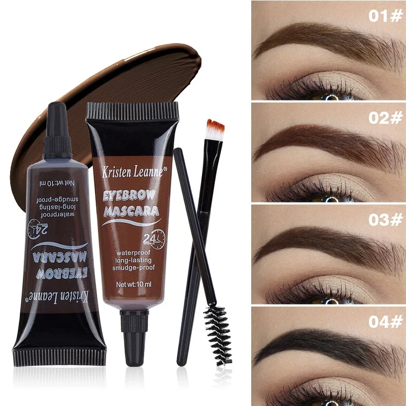 Teinte de Gel pour sourcils, noir et marron, liquide naturel, ensemble de crème pour sourcils, imperméable, longue durée, rehausseur de sourcils, maquillage de tatouage
