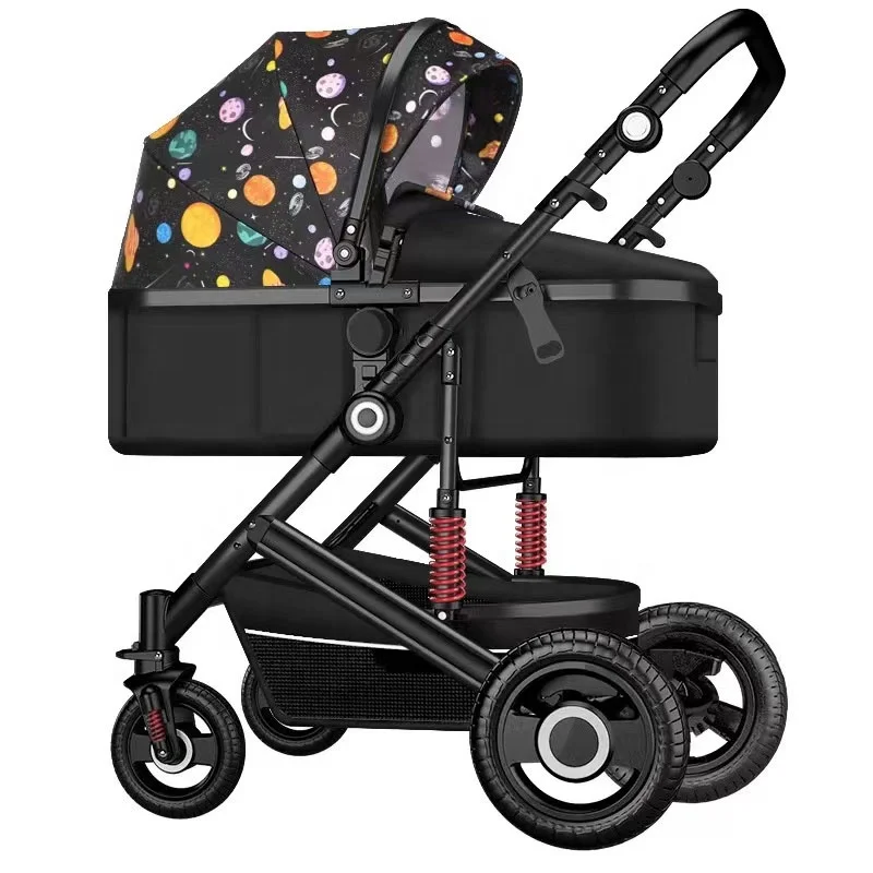 

new modal high landscape shock absorption easy fold baby pushchair kinderwagen stroller 2 in 1 with bassinet for 0-3 years kids