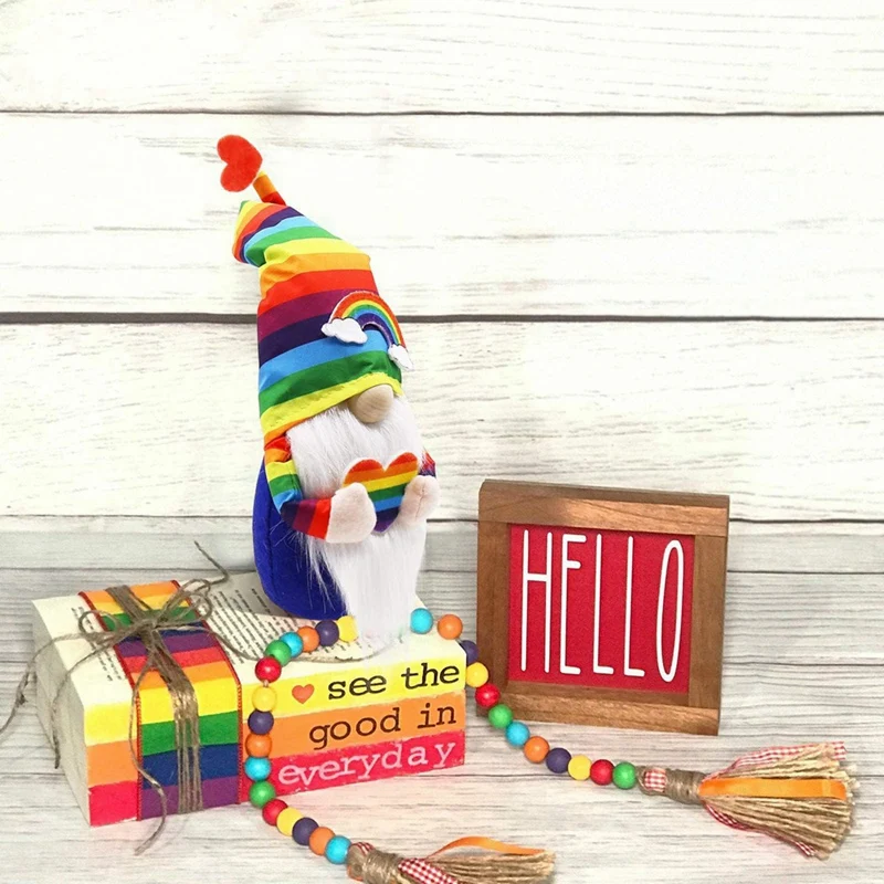 Pride Month Gnomes Rainbow Scandinavian Halloween Office Decorations LGBTQ Cheer Up Gift