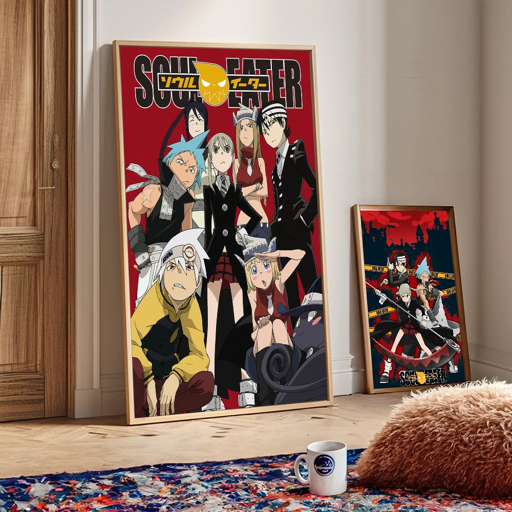 Classic Anime Soul Eater Anime Posters Sticky Whitepaper Sticker DIY Room Bar Cafe Kawaii Room Decor