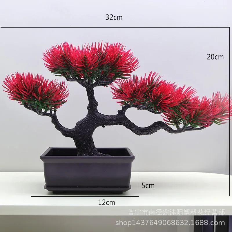 

Artificial Plants Bonsai Tree Faux Japanese Pine Bonsai Simulation Zen Garden Fake Desktop Office Table Accessories