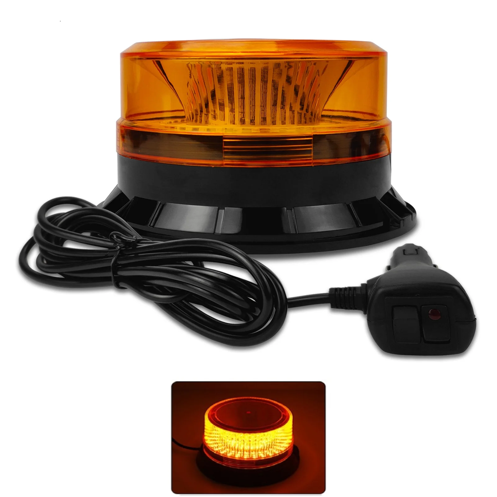 Car Truck Roof Top Warning Light Emergency LED Strobe Light 12V 24V Flashing Beacon Magnetic Base for Security