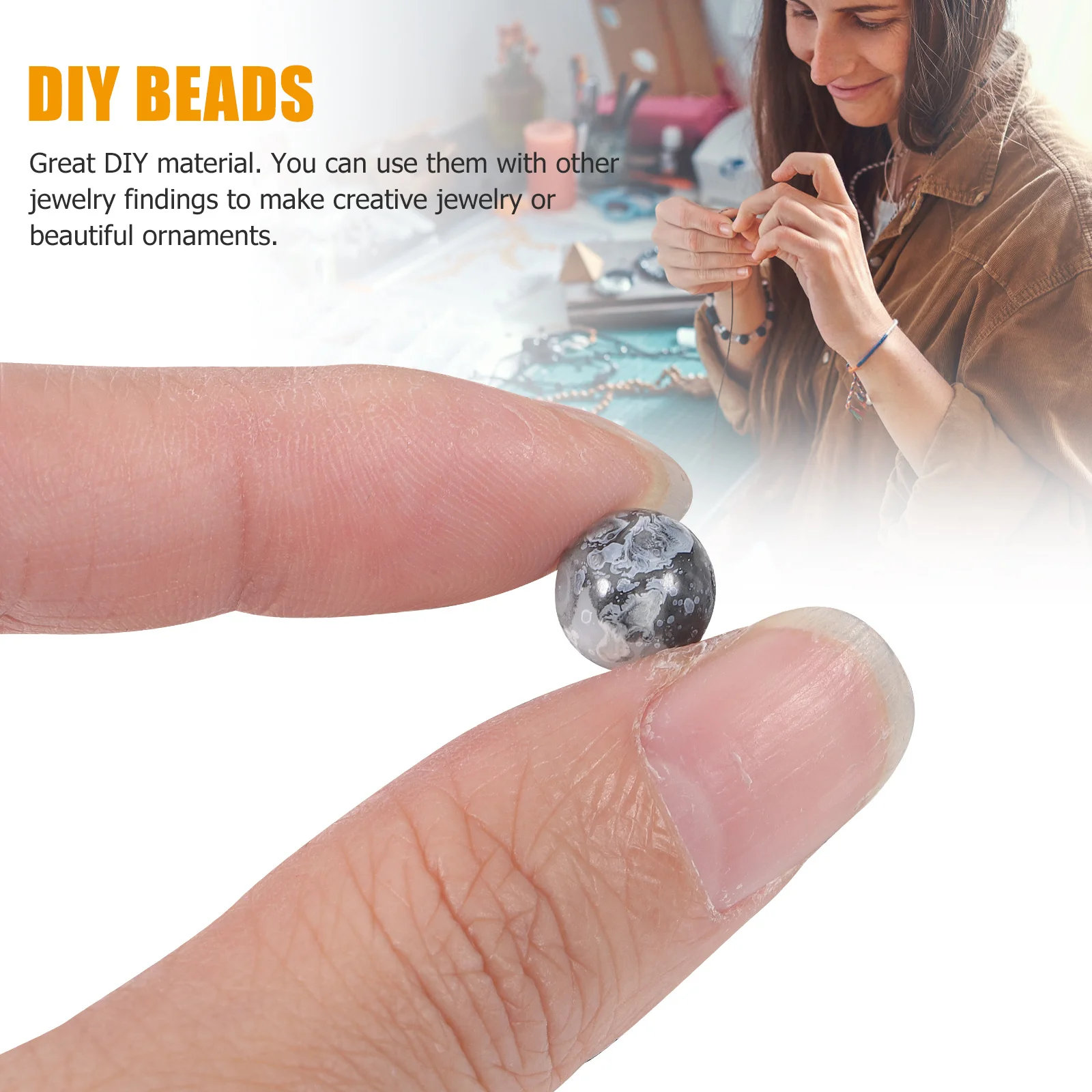 

2 Bags Colored Round Beads For Diy Jewelry Making Craft Kit Loose Spacer Beads Necklace Bracelet Accessories Beading Supplies