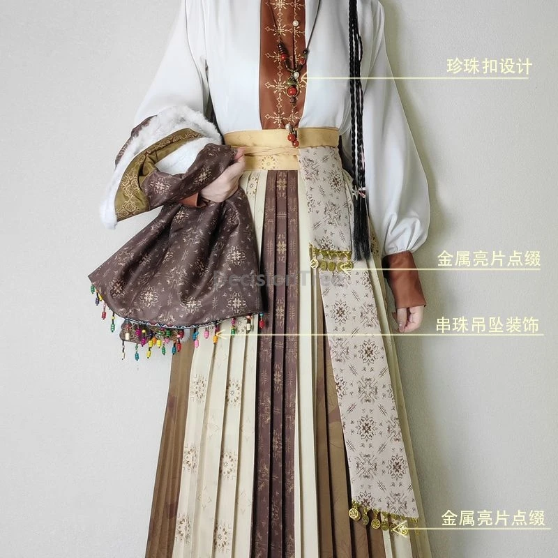 تصميم عنصر عرقي مميز لعام 2025 أزياء هانفو الصينية العصرية لأسرة تانغ للسيدات أزياء تنكرية يومية على الطراز القديم من hanfu