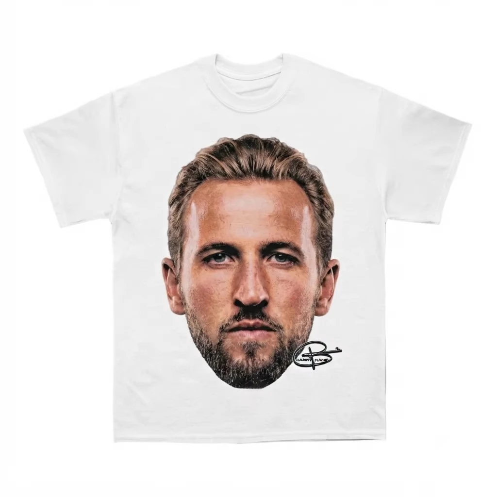 Harry Kane Face Graphic England Soccer Fan Summer Tshirt Cotton Unisex Men‘s Women's T-Shirt Y2k Popular Vintage Casual Tee
