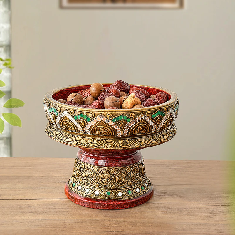 wooden offering Buddha fruit plate Fruit plate household living room coffee table solid wood melon seed snack fruit plate
