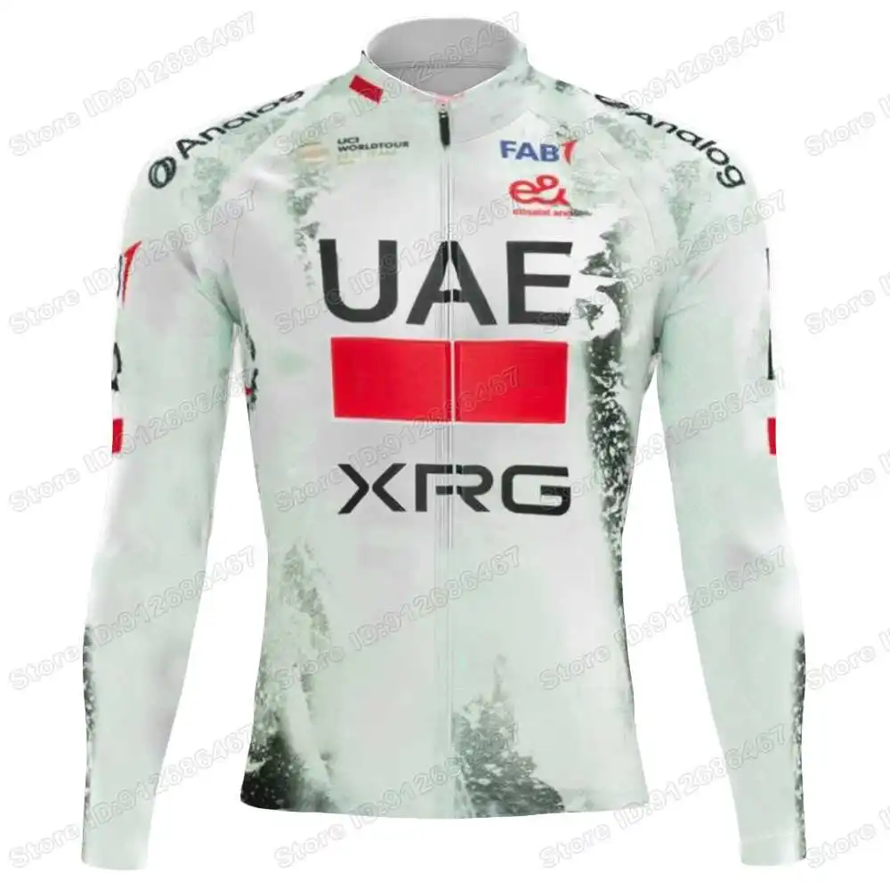 2025 فريق الإمارات العربية المتحدة الدراجات جيرسي طويلة الأكمام بطل العالم Tadej Pogaari ملابس ركوب الدراجات الرجال الطريق دراجة قميص دراجة القمم
