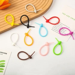 Silicone Ties Reusable Cable Colorful Cable Organizer Desk Data Charge Cord Earphone Line Management Storage Bag Sealing Clips