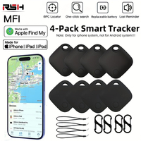 4 Pcs For Apple GPS Smart Air Tag Tracker Bluetooth Smart Tag Locator Pet Car Anti-lost Finder Works With Find My IOS System