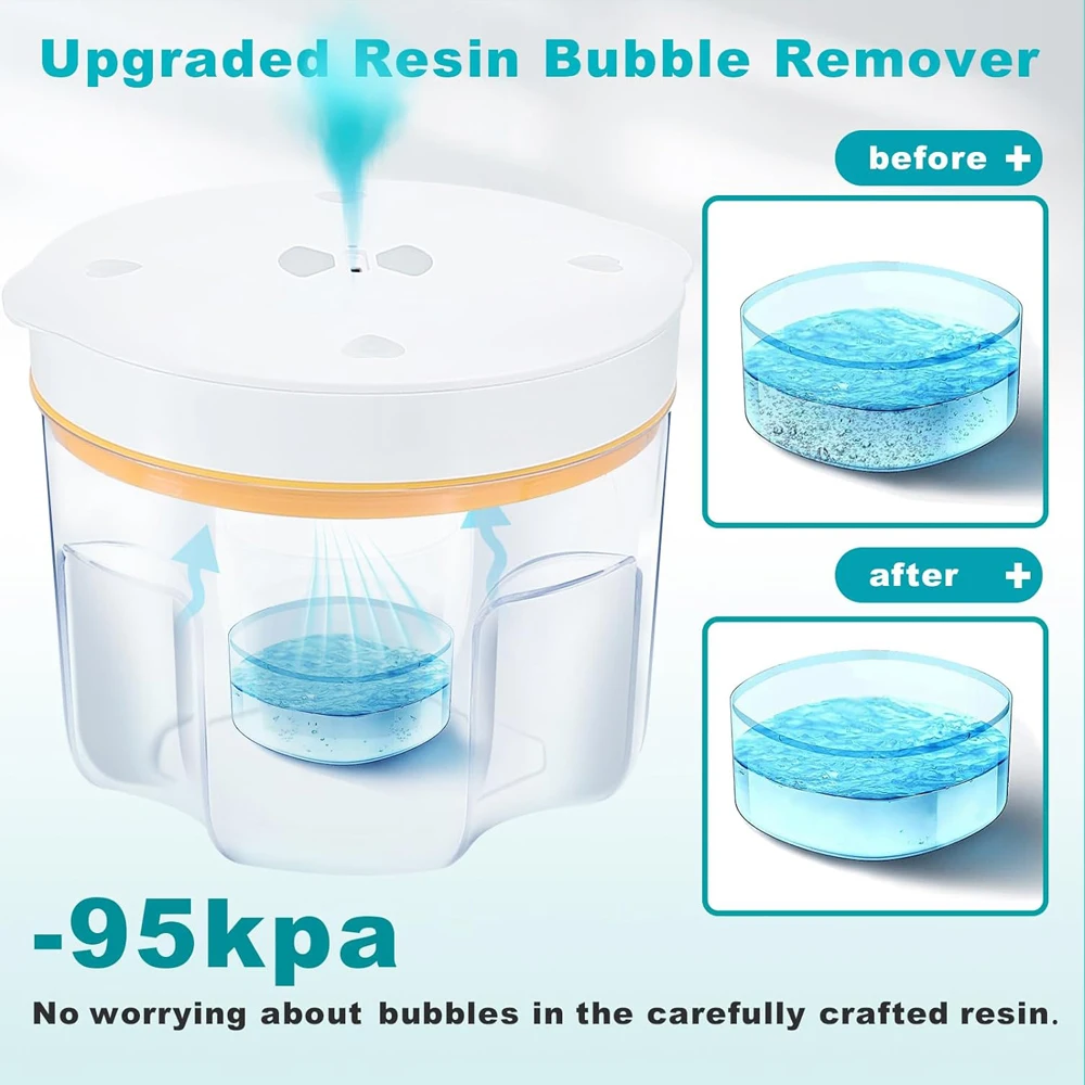 Resin Bubble Remover, 3-9 Minutes Quick Remove Bubbles Resin Vacuum Chamber, Compact Degassing Chamber for Epoxy, UV Resin