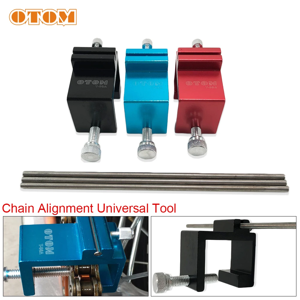 OTOM Universal Motorcycle Chain Adjusting Alignment Tool Sprocket Metal Heavy MX ATV Motorbike For KTM Honda Kawasaki BMW Yamaha