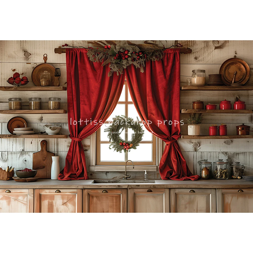 Xmas Fireplace Backdrops Kids Family Photography Child Newborn Photocall Winter Forest Kitchen Windows Christmas Backgrounds