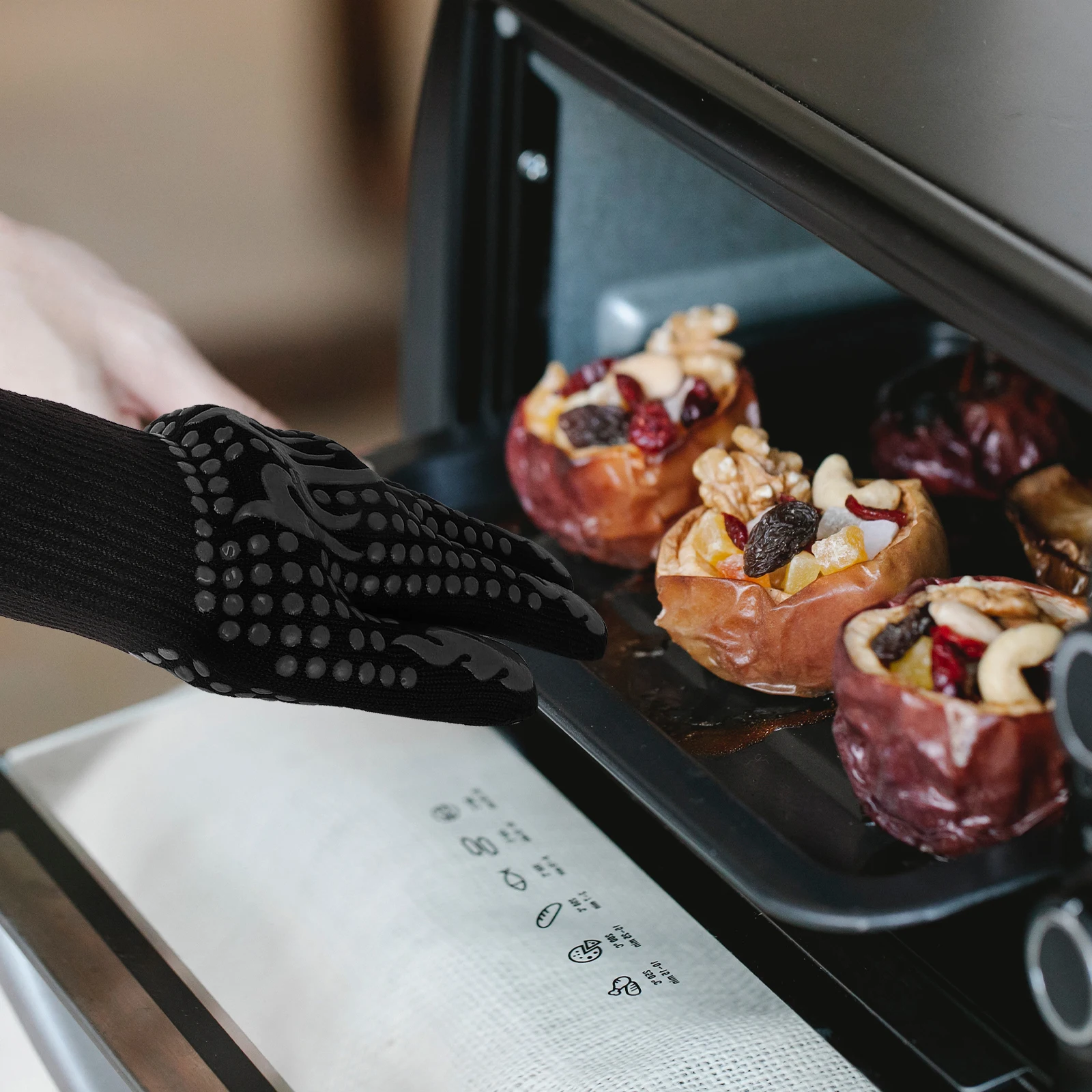 

1Pair Heat Resistant Silicone Gloves Non-Slip Thickened Oven Mitts Bbq Microwave Baking Kitchen Gloves Baking Oven Mitts