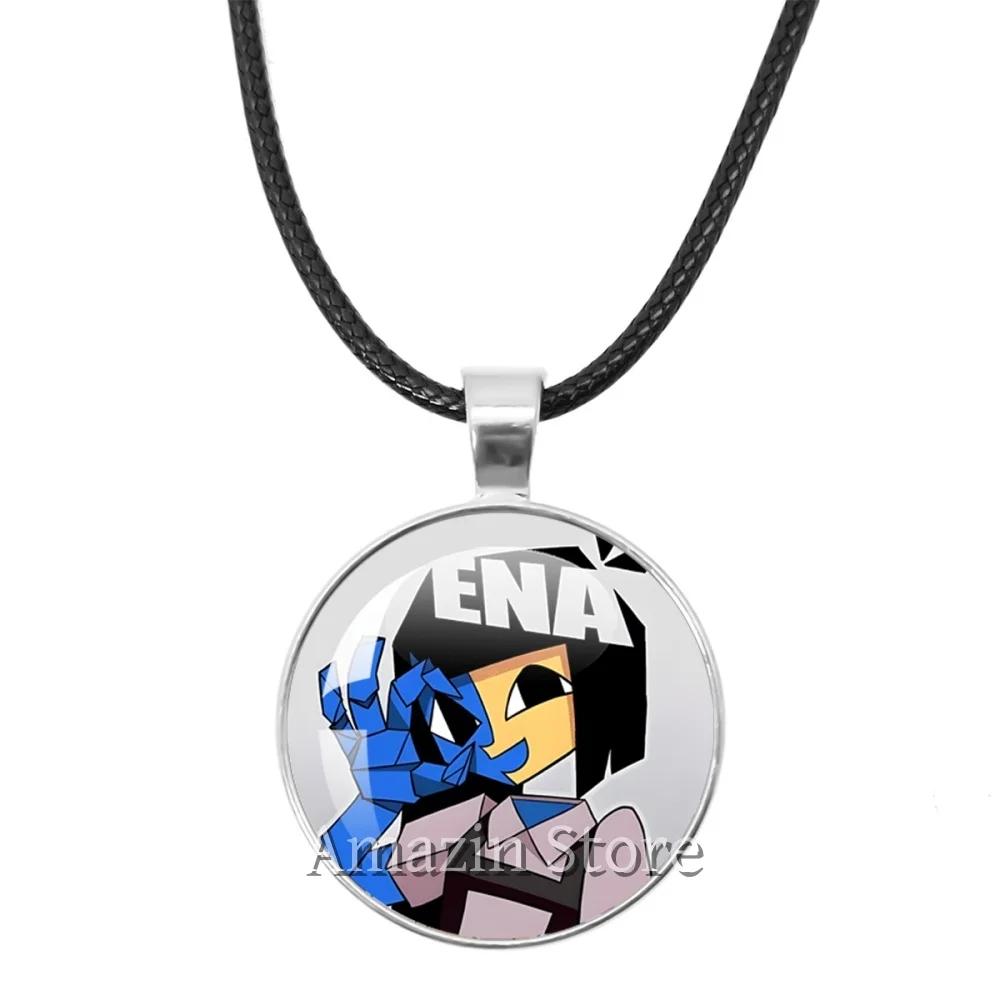 Ena Graphic Sthetic Rain Rock Anime Pendant ENA Dream BBQ 25mm Leather Rope Necklace Cartoon Accessorie Clothes Decoration