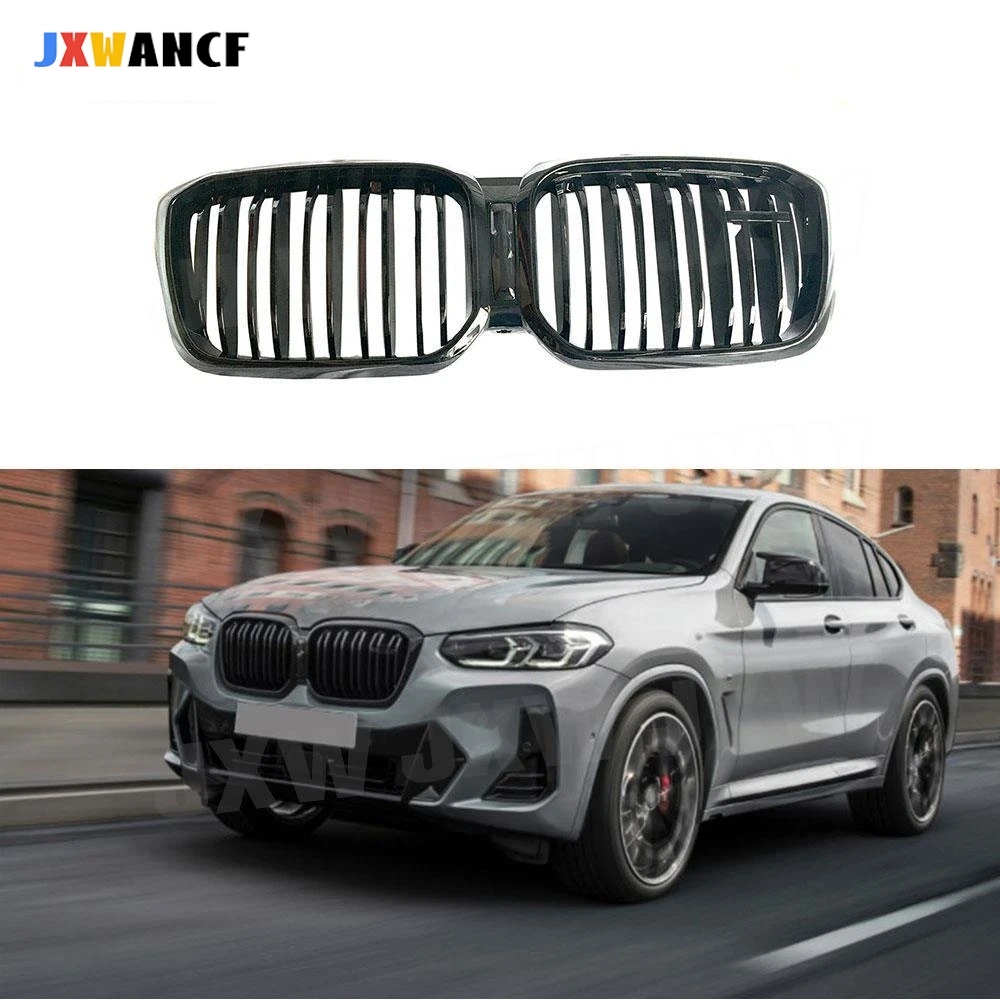 

JXWANCF ABS Gloss Black Front Bumper Racing Grills Front Grille For BMW X3 X4 G01 G02 2022+ Replacement 2 slat