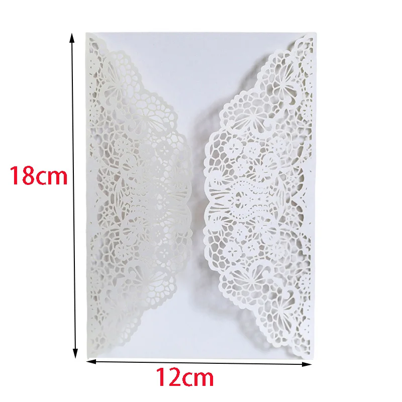 25/50Pcs Laser Cut Wedding Invitations Card Lace Flower Business Greeting Cards Birthday Bridal Shower Wedding Party Decoration