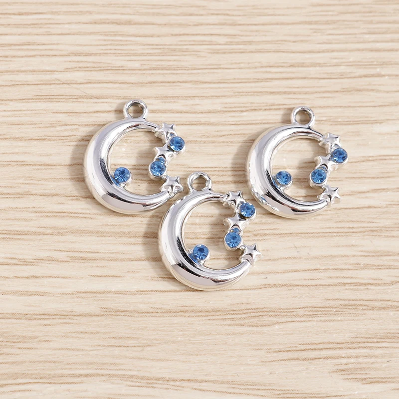 Tusember 10 Stück 14 x 17 mm hochwertige Kristall-Stern-Mond-Anhänger für DIY-Armband, Anhänger, Halskette, handgefertigtes Schmuckherstellungszubehör – Detail 6