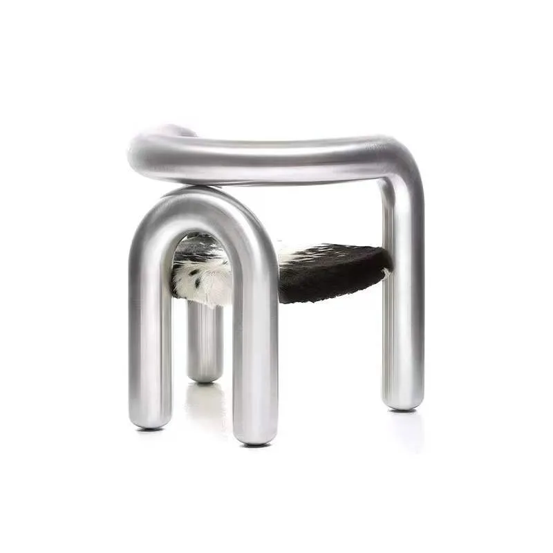 FRP elbow armchair resin electroplating leisure chair living room home back chair dining chair