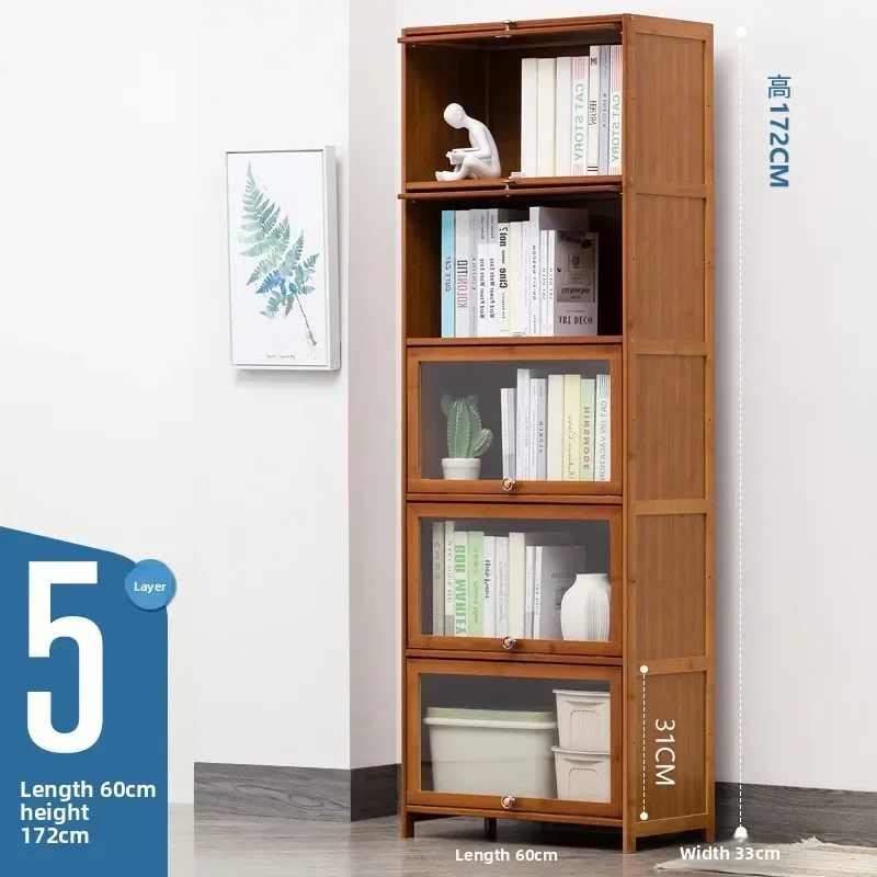 New model Bookshelf Shelf Floor-to-ceiling integrated children's room Book cabinet Dust-proof locker Storage artifact