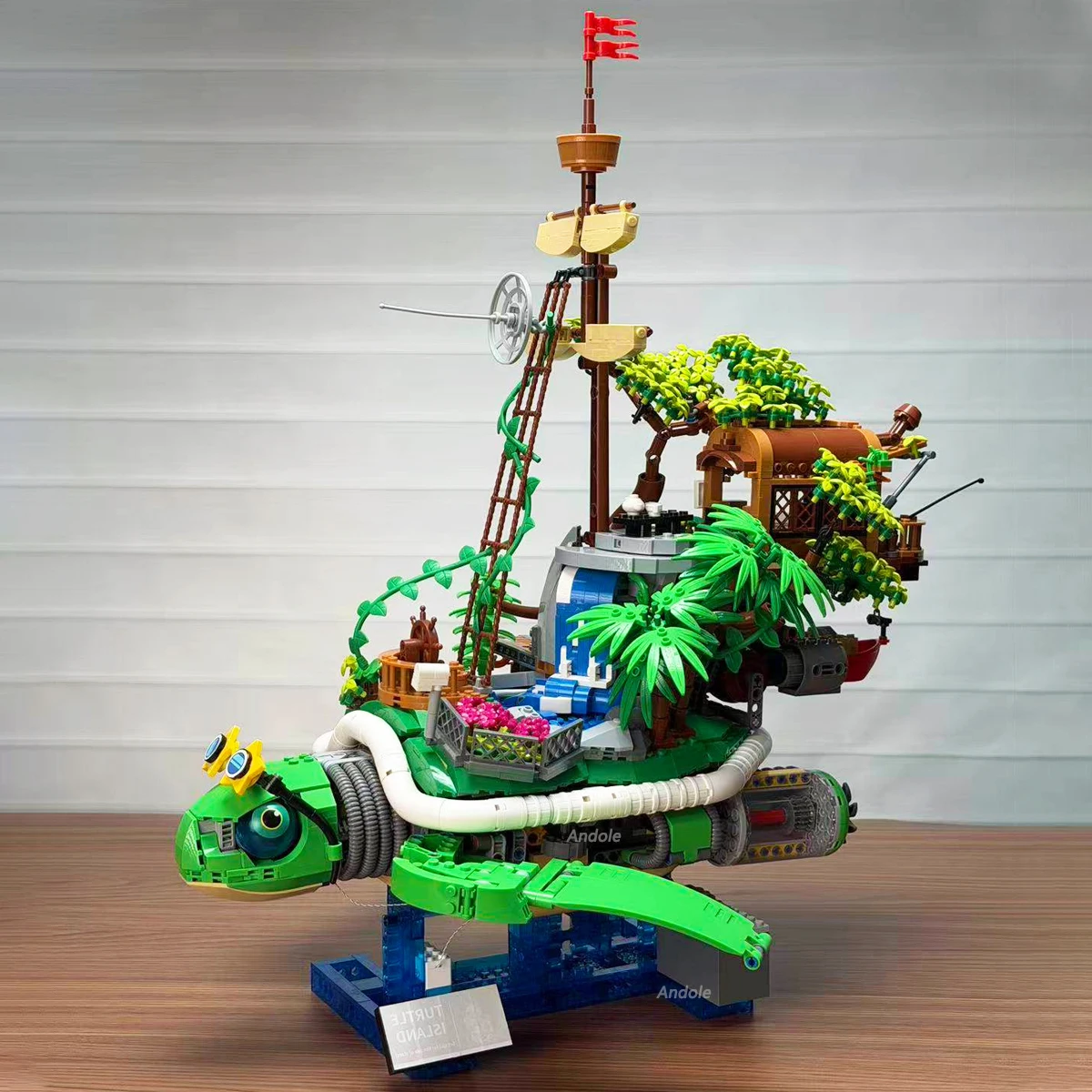 2765PCS Turtle Island Building Blocks Set Creative Expert Turtle Model with Tree House Model Bricks Assemble Kid Toys Gift MOC
