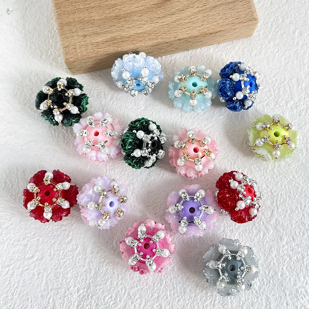 

Декоративные бусины Cordial Design 24*24 мм, 40 шт., ручной работы, для DIY, с эффектом страз, в форме цветка, фурнитура и компоненты для украшений # 20030