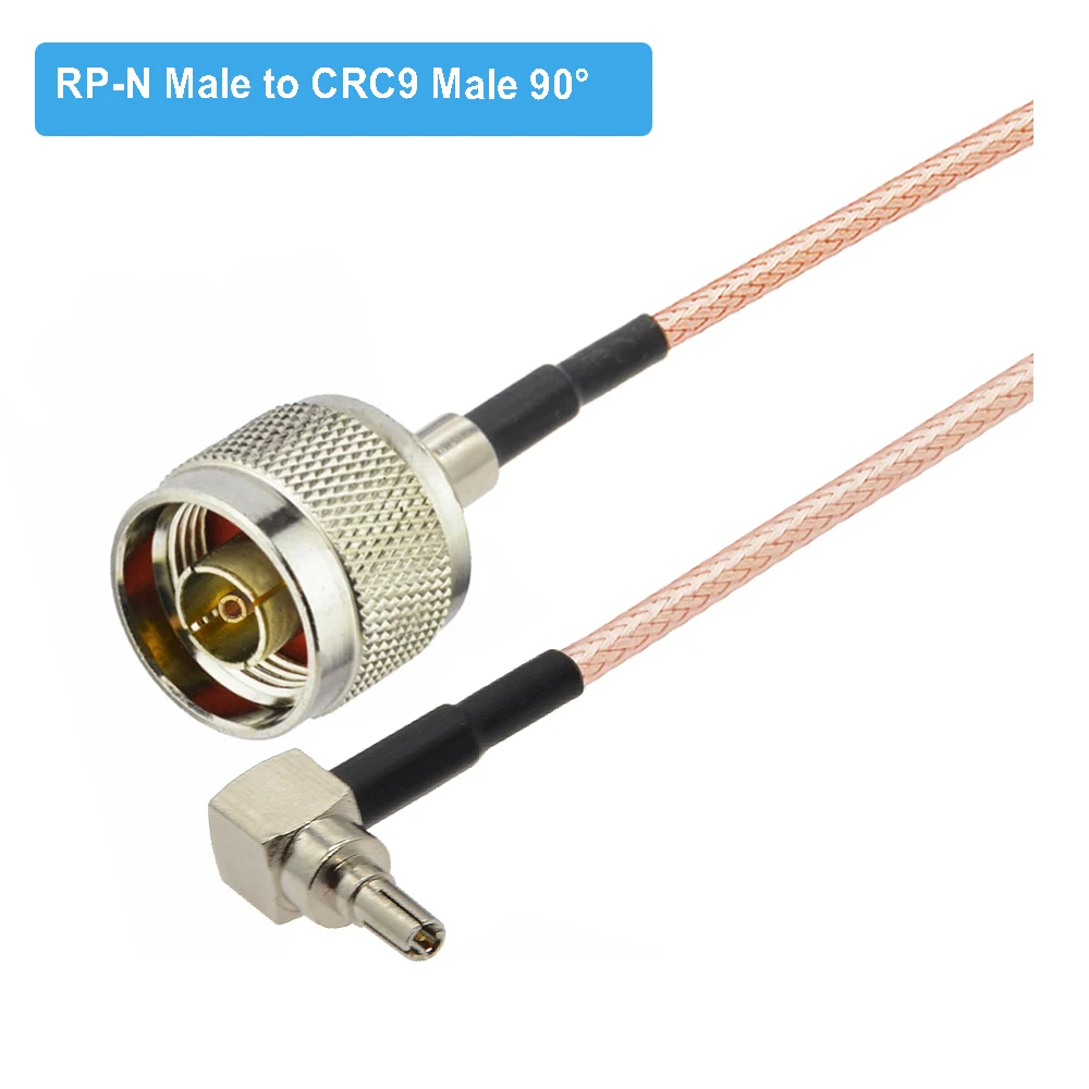 1PCS RP N Male to CRC9 Male Right Angle Elbow Adapter RG316 RF Coaxial Pigtail Cable Coax Jumper Huawei 3G Modem Extension Cable