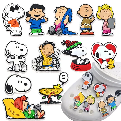 Imagen 1 del producto 6-100 Uds. De dijes para zapatos MINISO Snoopy, bolsa de zapatos de PVC, accesorios de colgantes DIY utilizados para varios derivados de cuevas, regalo de fiesta para niño y niña ﻿