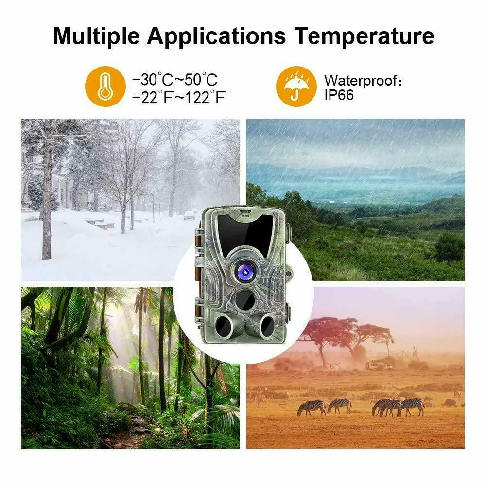 Outdoor Wildlife 20MP HD 1080P Trail Camera Night Vision Hunting Accessories IP66 Waterproof Wildlife Game Cam Thermal Scope