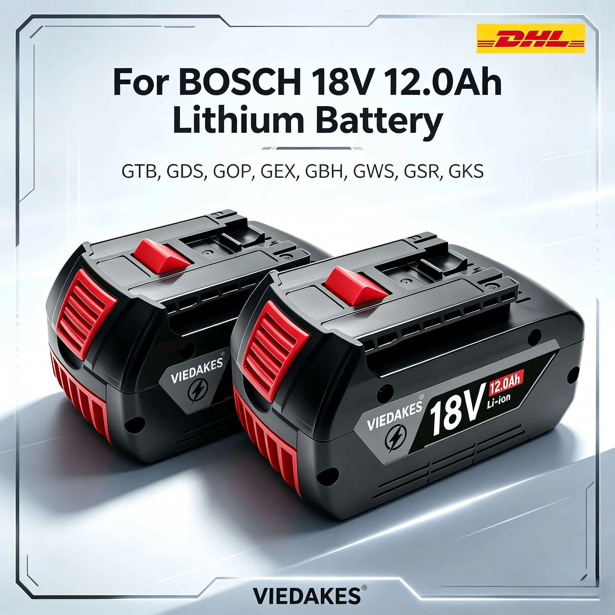 

18V For Bosch Battery GBA18V4.0 12.0Ah Applicable GSB18V GDS18V-400, Safe Protected Battery for Bosch 18V Power Tools