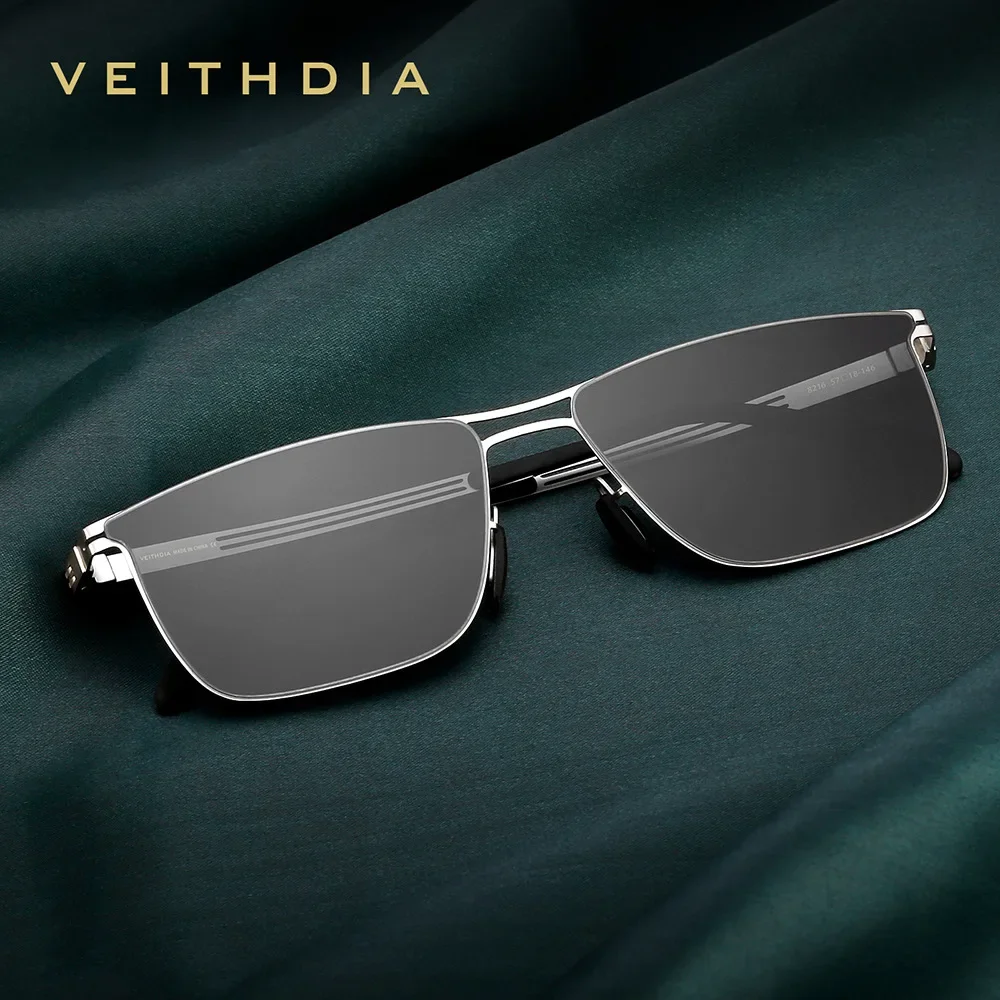 VEITHDIA Occhiali da sole moda uomo nuovo arrivo Nylon polarizzato UV400 Lenti Montatura in metallo Occhiali da vista rettangolari per le donne FA08216