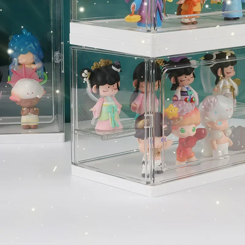 Acrylic Blind Box Showcase Storage Organizer Action Figures Display Case Dust-proof Artcrafts Box Toy Doll Model Collectible