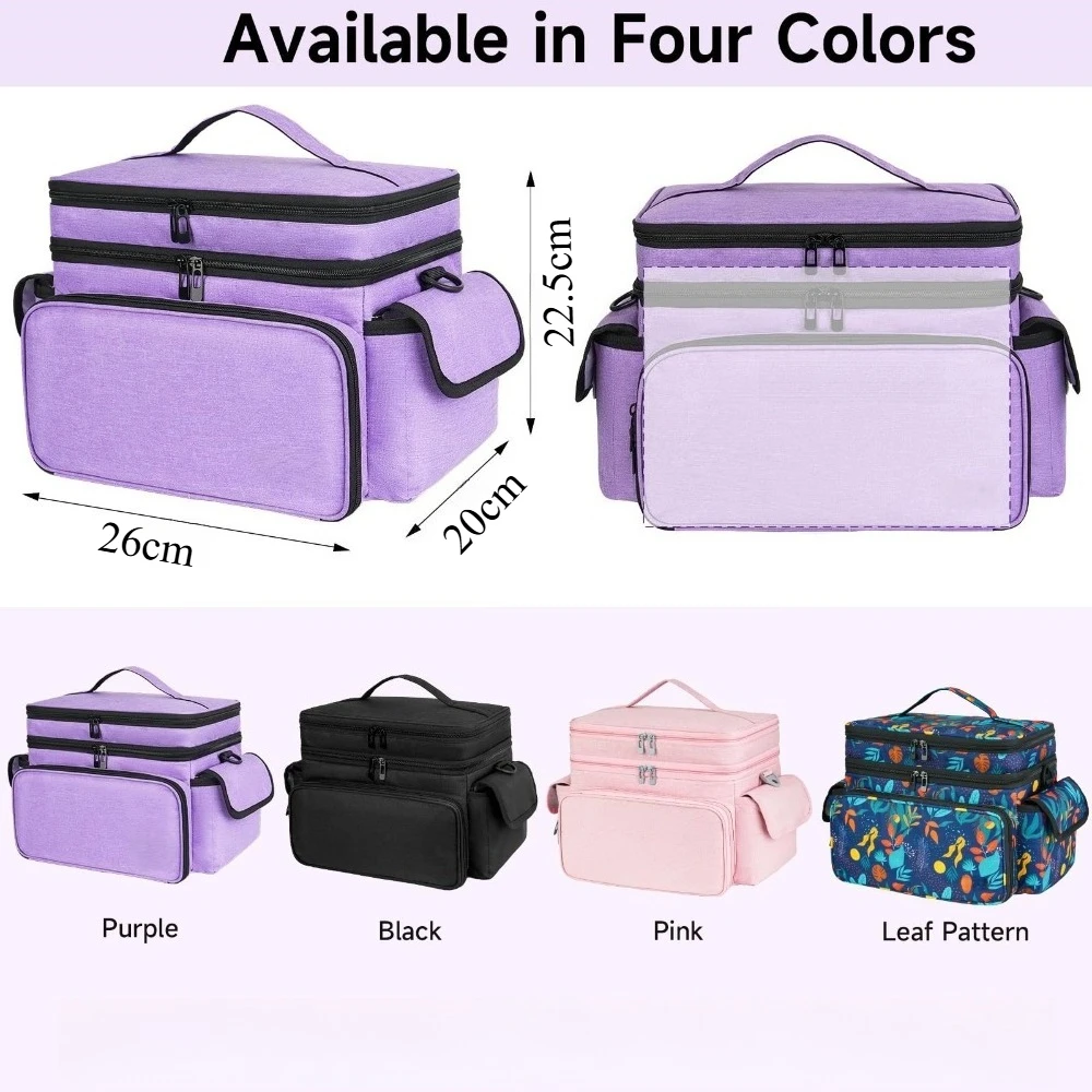 Large Capacity Needle and Thread Storage Bag Sewing Tool Bag Multi-layer Craft Organizer Case with Adjustable Shoulder