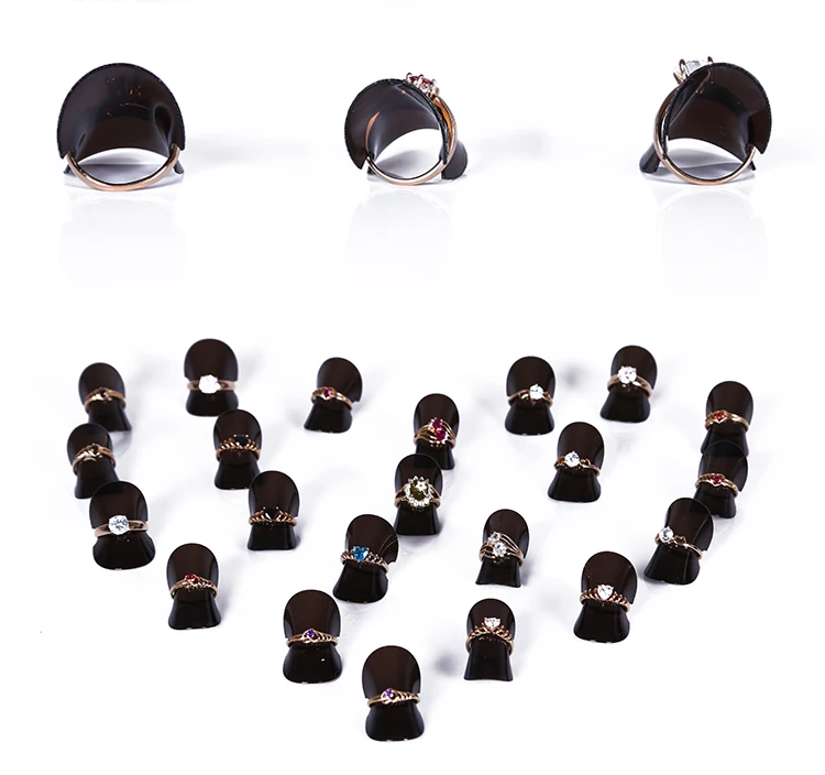 Transparent Jewelry Ring Display Stand Organizer Bague Round Holder Sheet Store Rings Presentation Showcase Wholesale 50pcs/lot