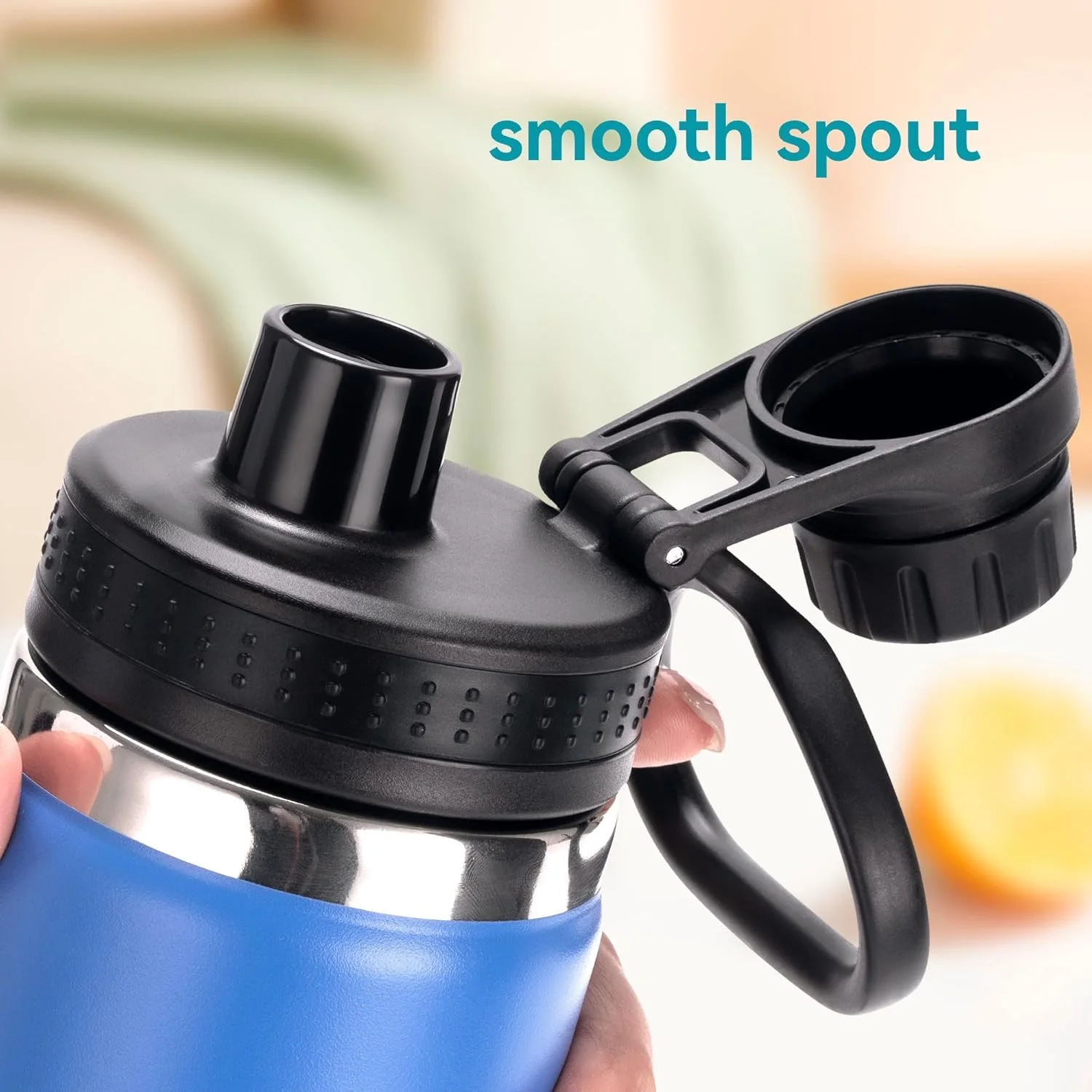 1 Wide-Mouth Water Bottle Spout Cap for 12, 16, 18, 22, 32, 40, 64oz Sports Water Bottles, Replacement Cap for Space Bottles