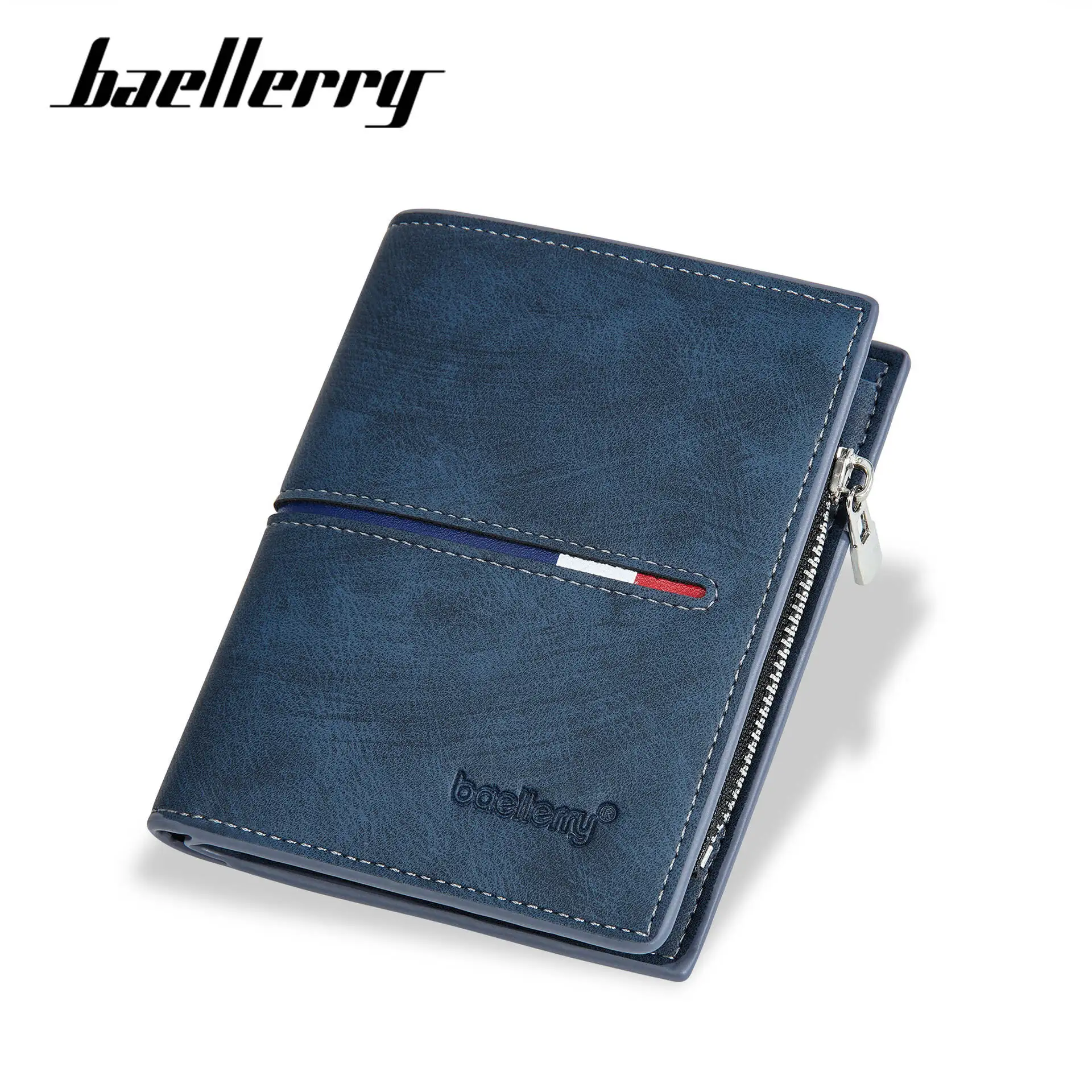 Colorblock Multi-Card Trifold Horizontal And Vertical Card Holder New Trend Men's Short Wallet Fashion Casual Zipper Coin Purse