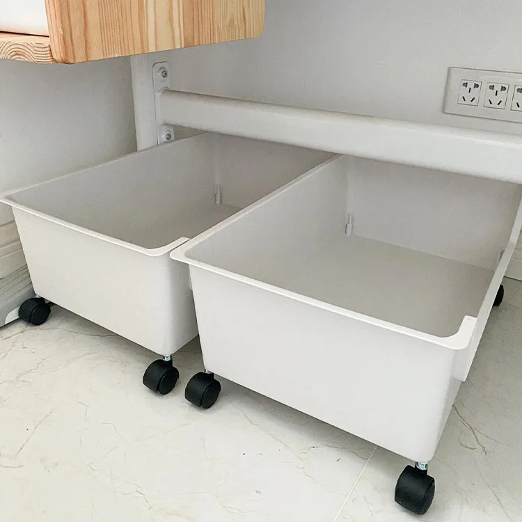 

PYH book storage the table removable household living room sundries storage basket with wheel storage box