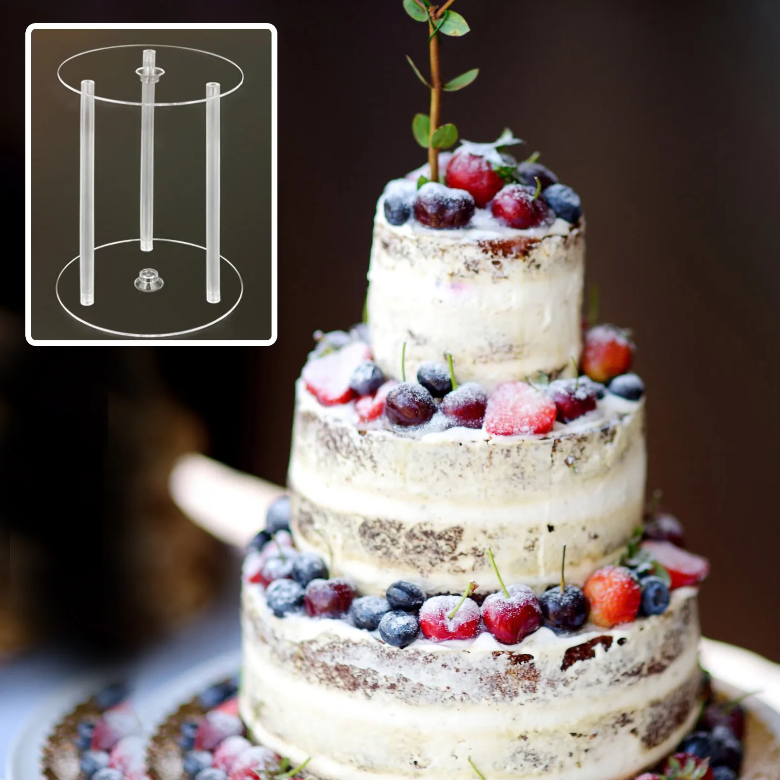 

Cake Piling St 3 Sets Simple Racks Display Brackets Dessert Holders Craftsmanship Stable Base Multitasking Convenience