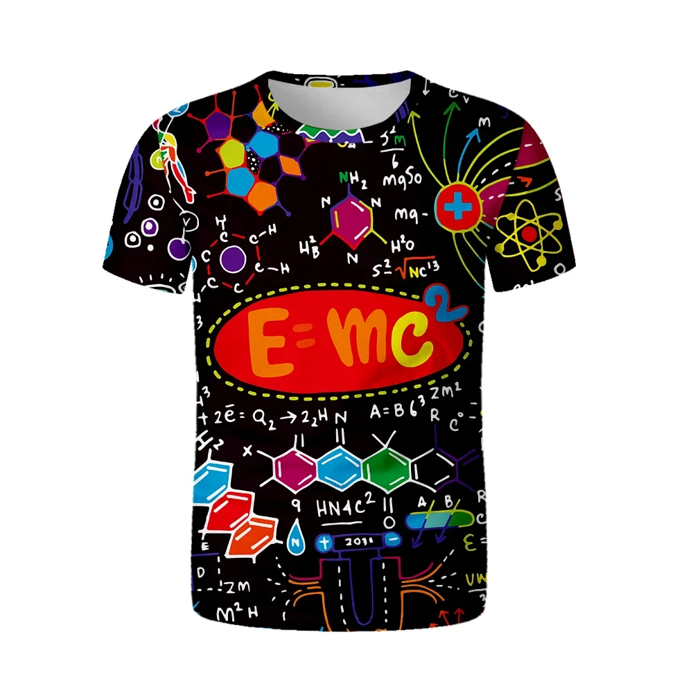 

Popular Science 3D Printed T-shirt Men's Summer O-neck Short-sleeved Oversized Top Casual T-shirt Loose Street Wear Harajuku