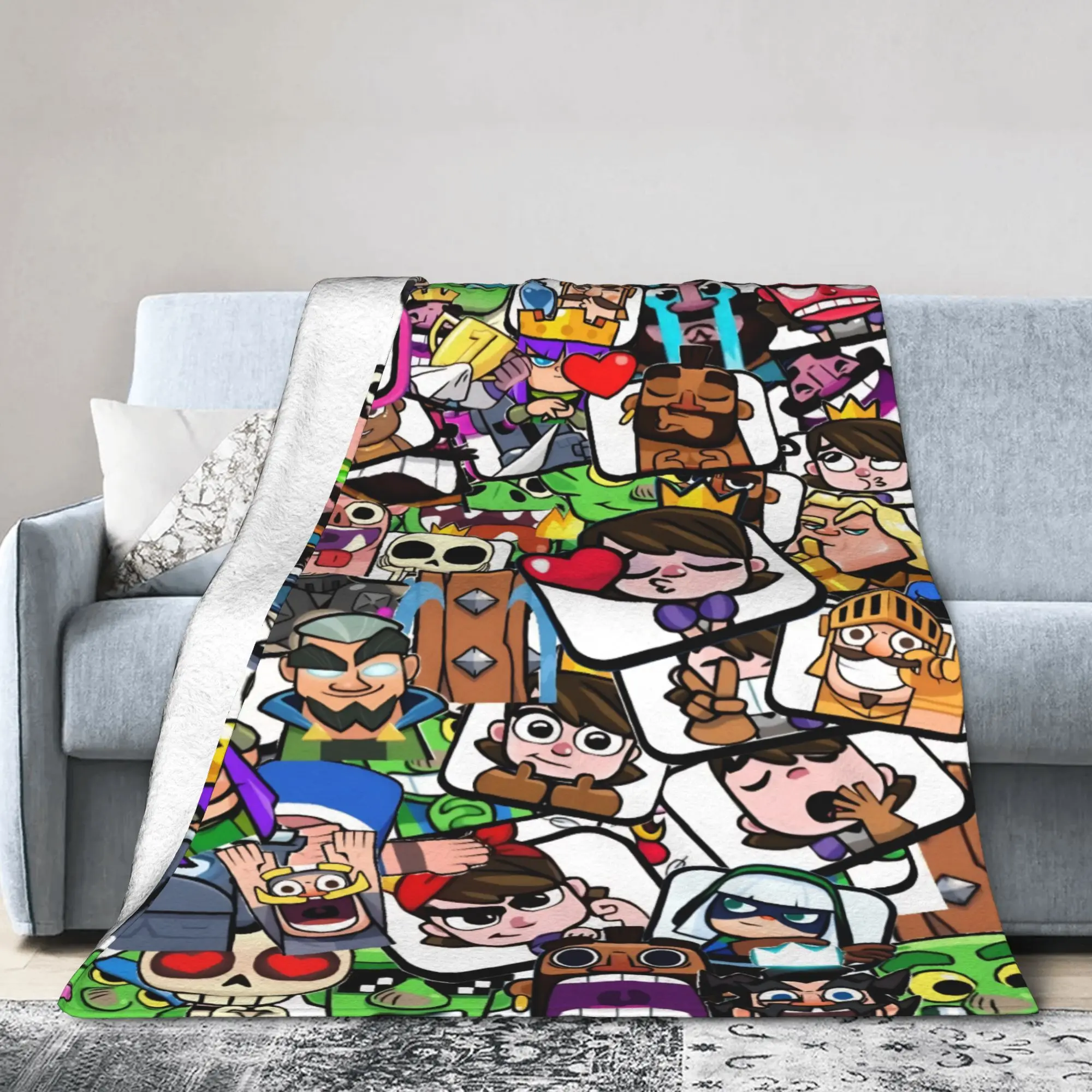 Clashes Royaleds Game غطاء بطانية من الصوف خفيف الوزن ورقيق لسيارة أريكة الأريكة وغرفة النوم